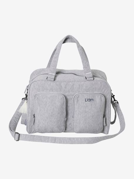 Wickeltasche FAMILY, Sweatware, personalisierbar - grau meliert - 5