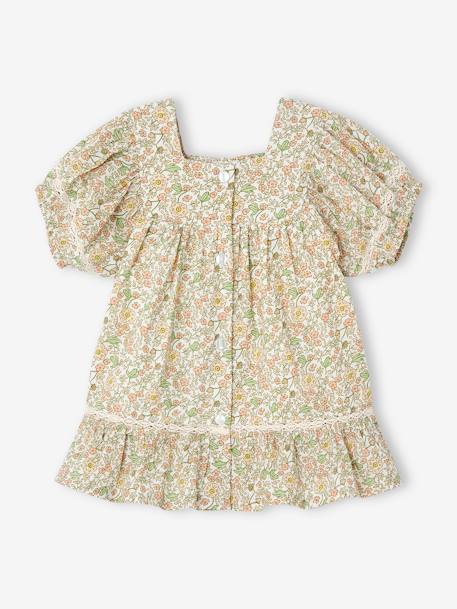 Mädchen Baby Kleid mit Spitze vanille 2