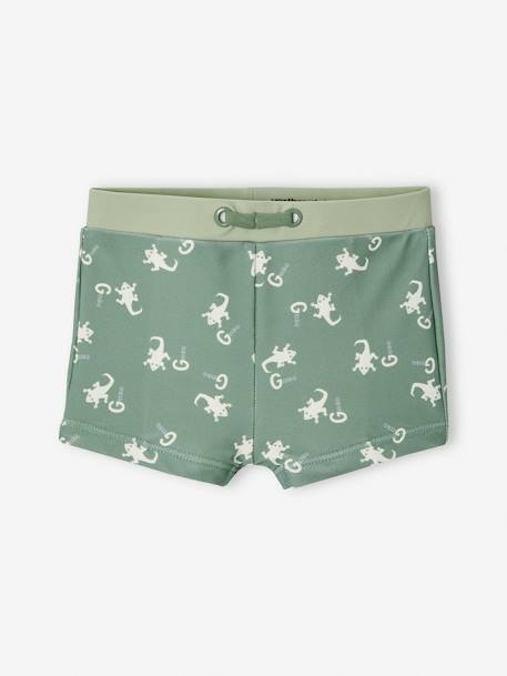 Jungen Baby Badehose mit Gecko-Print Oeko-Tex moosgrün 1