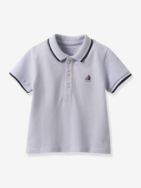 Baby Poloshirt CYRILLUS aus Bio-Baumwolle - graublau - 1