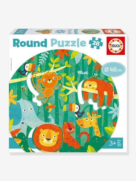 Rundes Kinder Puzzle DSCHUNGEL EDUCA, 28 Teile - grün - 1