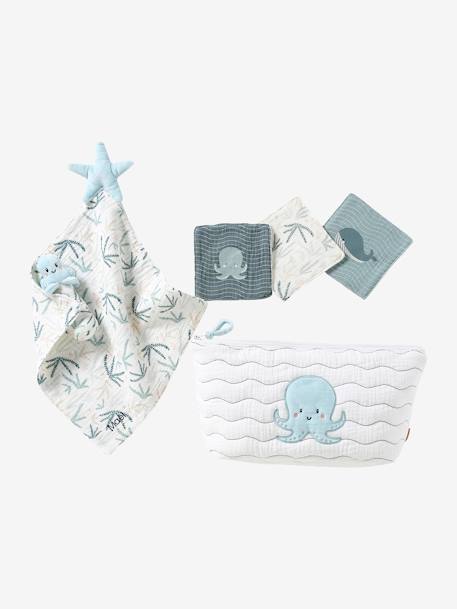 Baby Geschenk-Set zur Geburt OZEAN, personalisierbar - blaugrau - 4