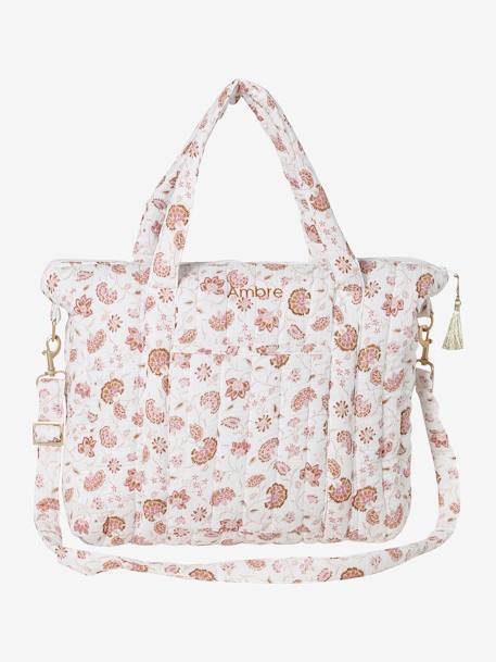 Wickeltasche PLUME, personalisierbar beige bedruckt/hygge+blau indien blume+rosa/folklore blumen+rosa/hippie vintage+weiß bedruckt+weiß geblümt/flora+weiß pfeilsymbole 21