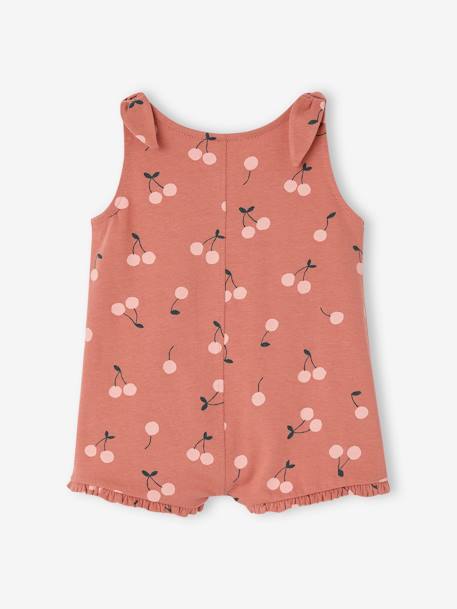 Mädchen Baby Sommer-Overall - altrosa+blau bedruckt+rosa - 2