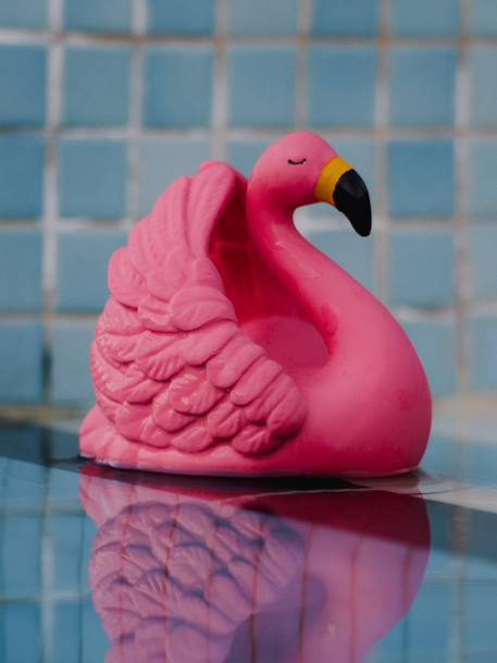 Badespielzeug/Zahnungshilfe NATRUBA, Naturkautschuk - grün pfau+rosa flamingo+weiß schwan - 6