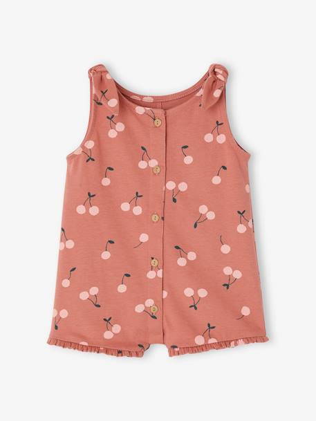 Mädchen Baby Sommer-Overall altrosa+blau bedruckt 1