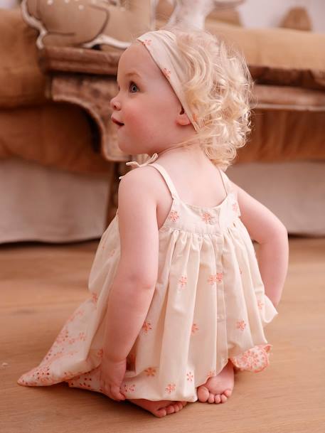 Mädchen Baby-Set: Kleid & Haarband - wollweiß - 9