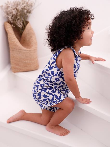 Mädchen Baby Sommer-Overall altrosa+blau bedruckt 8