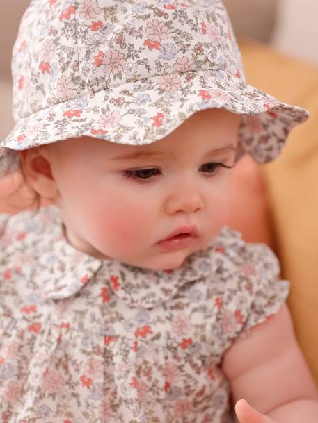 Mädchen Baby-Set: Kleid & Sonnenhut - wollweiß - 7