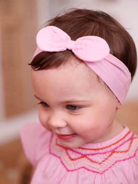 Mädchen Baby-Set: Bluse, Shorts & Haarband - rosa/fuchsia - 9