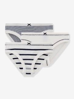 Maedchenkleidung-Unterwäsche, Socken, Strumpfhosen-Unterhosen-3er-Pack Mädchen Slips PETIT BATEAU Oeko-Tex