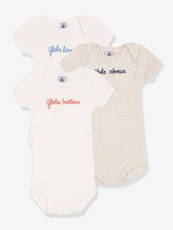 3er-Pack Baby Kurzarm-Bodys GLOBETROTTER PETIT BATEAU Oeko-Tex  [numero-image]