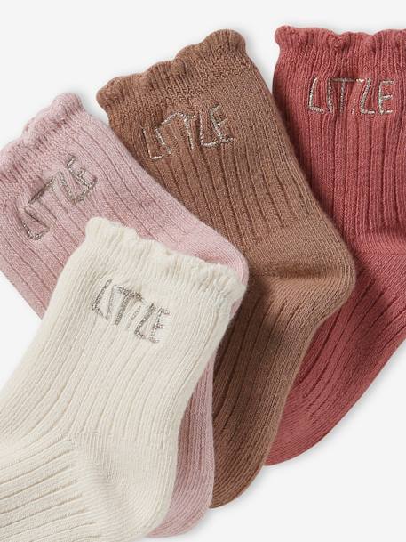 4er-Pack Baby Socken LITTLE BASIC Oeko-Tex altrosa+cappuccino 2