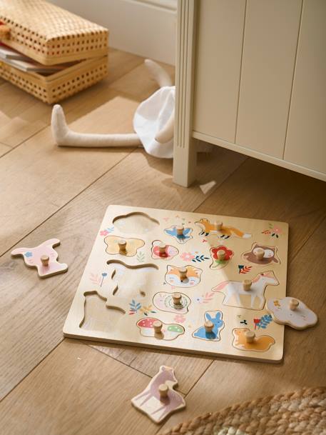 Baby Steckpuzzle MÄRCHENWALD aus Holz FSC® - rosa - 5