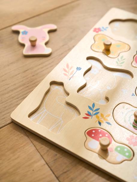 Baby Steckpuzzle MÄRCHENWALD aus Holz FSC® - rosa - 6