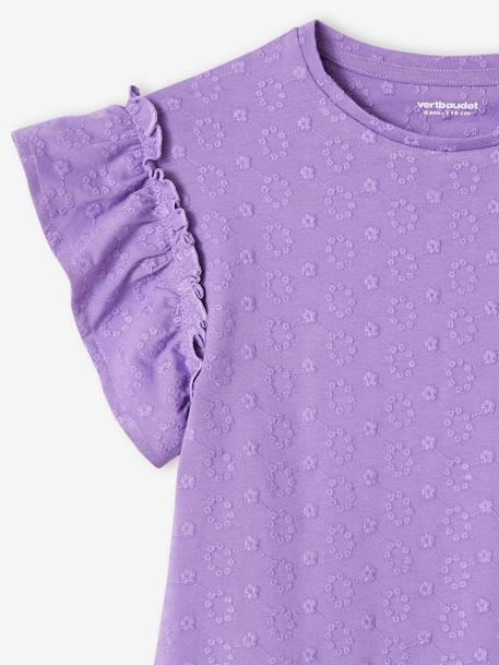 Mädchen T-Shirt mit Volantärmeln Oeko-Tex violett 4