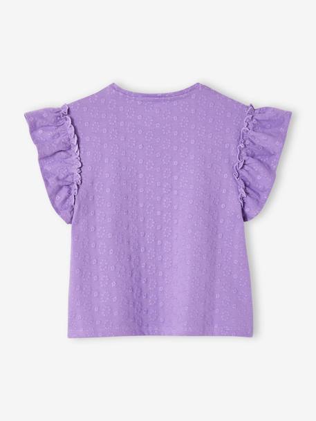 Mädchen T-Shirt mit Volantärmeln Oeko-Tex violett 3