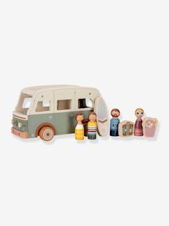 Spielzeug-Miniwelten, Konstruktion & Fahrzeuge-Figuren, Miniwelten, Helden & Tiere-Kinder Vintage-Camper aus Holz LITTLE DUTCH