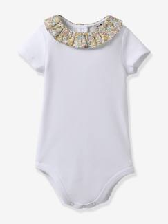 Babymode-Baby Body mit Liberty-Kragen CYRILLUS aus Bio-Baumwolle