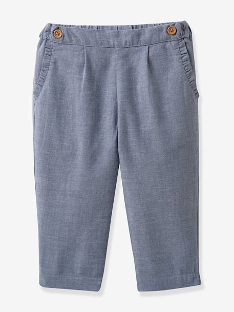 Baby Hose aus Chambray CYRILLUS - blau - 1