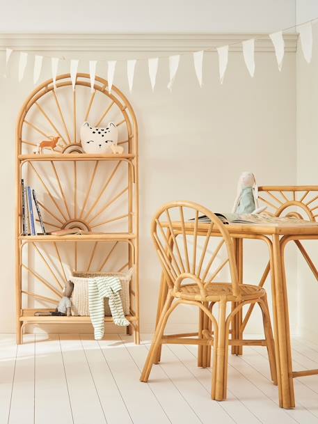 Kinderzimmer Regal mit 3 Böden, Rattan SONNENSCHEIN natur/sonnenform 4