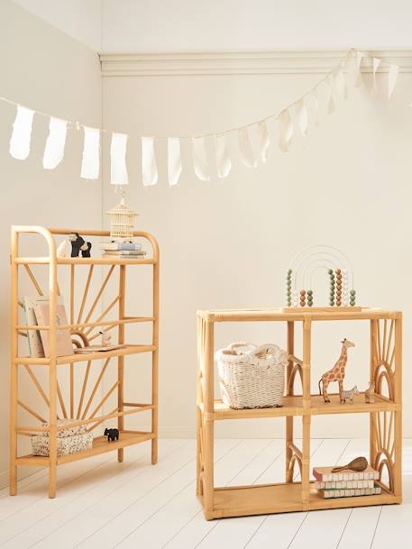 Kinderzimmer Bücherregal mit 3 Böden, Rattan SONNENSCHEIN natur/sonnenform 2