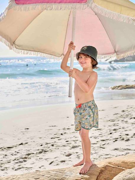 Bedruckte Jungen Badeshorts Oeko-Tex grün bedruckt 2