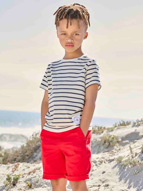 Jungen Chino-Shorts Oeko-Tex beige+blau+graublau+grün+rot 24