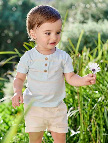 Baby-Set: T-Shirt & Shorts - himmelblau - 9