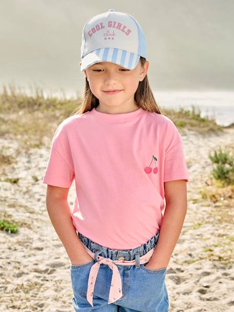 Mädchen T-Shirt BASIC Oeko-Tex - bonbon rosa+mandelgrün+türkis - 1