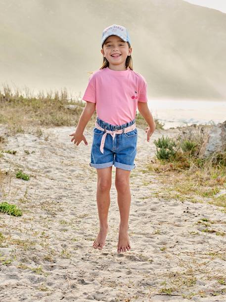 Mädchen T-Shirt BASIC Oeko-Tex - bonbon rosa+mandelgrün+türkis - 5