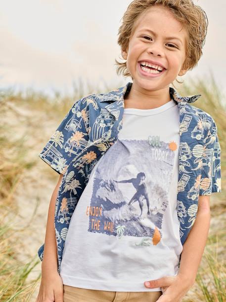 Jungen Trägershirt mit Fotoprint Oeko-Tex - weiß - 1