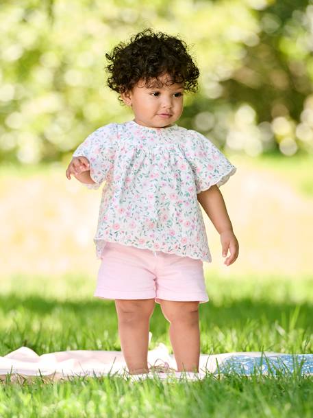 Mädchen Baby Paperbag-Shorts mit Gürtel lila 1