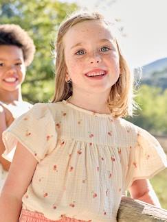 Maedchenkleidung-Mädchen Bluse mit Schmetterlingsärmeln, Bio-Baumwolle