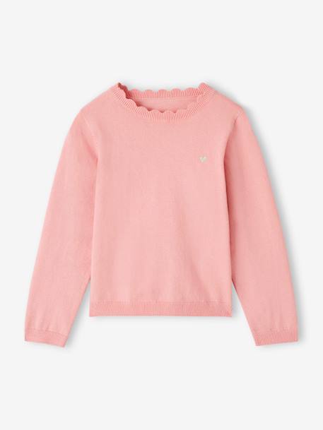 Personalisierbarer Mädchen Pullover BASIC Oeko-Tex - aprikose+bonbon rosa+graugrün+marine+pastellgelb+rosenholz+senfgelb - 5