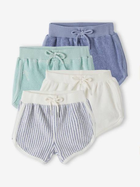 4er-Pack Baby Shorts aus Frottee Oeko-Tex blau chambray 1