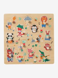 Spielzeug-Lernspielzeug-Baby Steckpuzzle HAPPY ANIMALS aus Holz FSC®