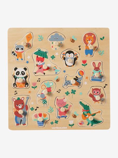 Baby Steckpuzzle HAPPY ANIMALS aus Holz FSC® natur 1