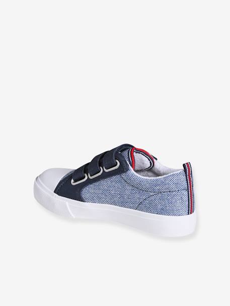 Zweifarbige Kinder Stoffschuhe mit Klett set blau 3