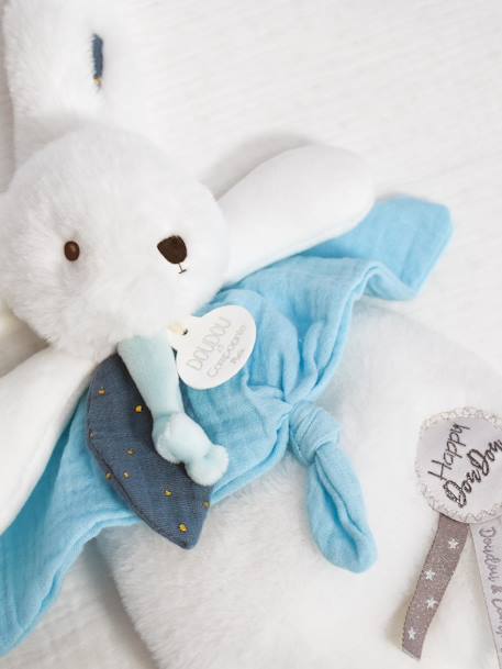 Hasen-Schmusetuch Happy 25 cm DOUDOU ET COMPAGNIE - blau+rosenholz - 3