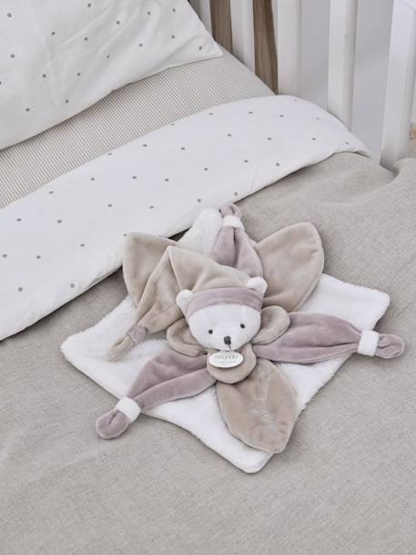 Schmusetuch mit Bärenkopf Collector 24 cm DOUDOU ET COMPAGNIE - blau+taupe - 9