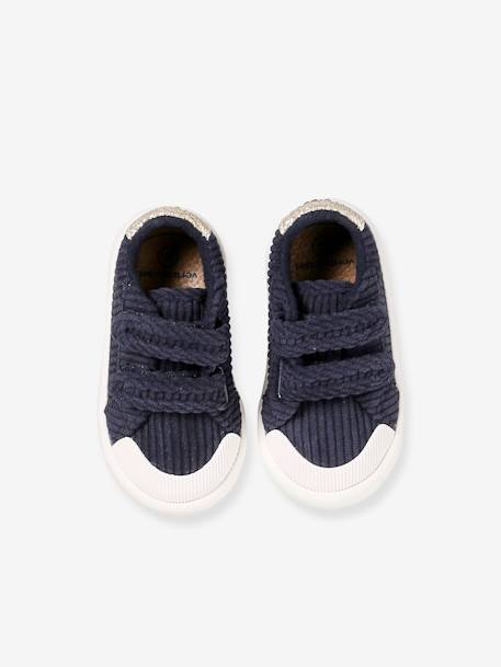 Baby Klett-Sneakers aus Cord - altrosa+himbeer+marine - 18