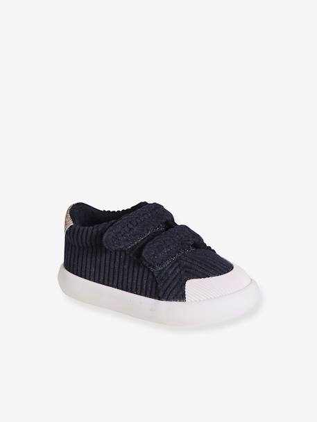 Baby Klett-Sneakers aus Cord - altrosa+himbeer+marine - 15