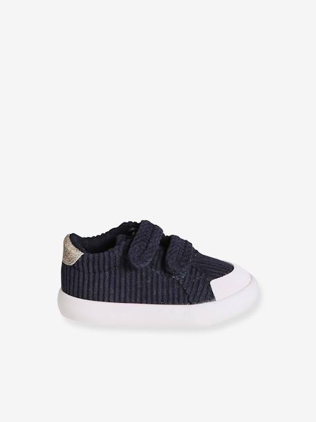 Baby Klett-Sneakers aus Cord - altrosa+himbeer+marine - 16
