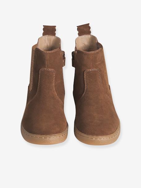 Mädchen Leder-Boots mit Reißverschluss camel+marine 4