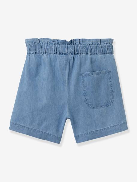 Mädchen Jeansshorts mit Bindegürtel CYRILLUS - blue stone - 2