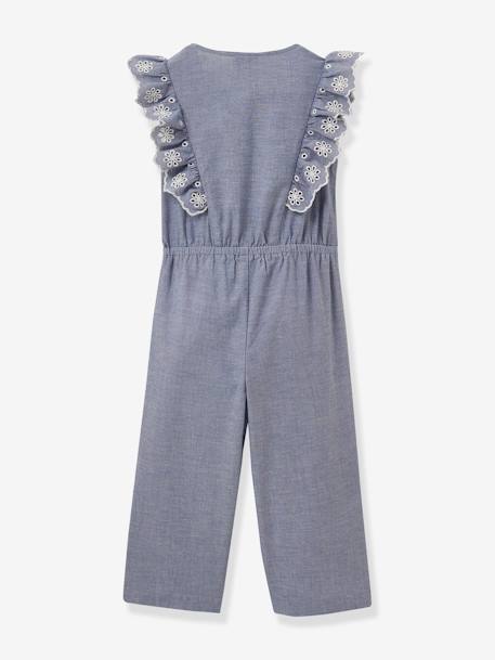 Mädchen Jumpsuit mit Volants CYRILLUS blau 2