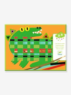 Spielzeug-Kreativität-Sticker, Collagen & Knetmasse-Kinder Bastel-Set Weben mit Papier DJECO