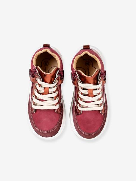 Kinder Sneakers mit 2 Reißverschlüssen & Anziehtrick bordeaux 6