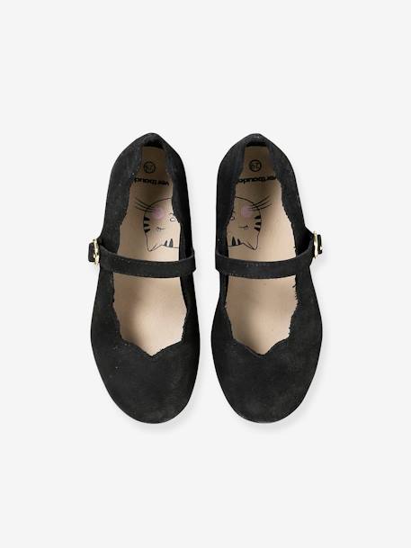 Mädchen Lederballerinas schwarz 4